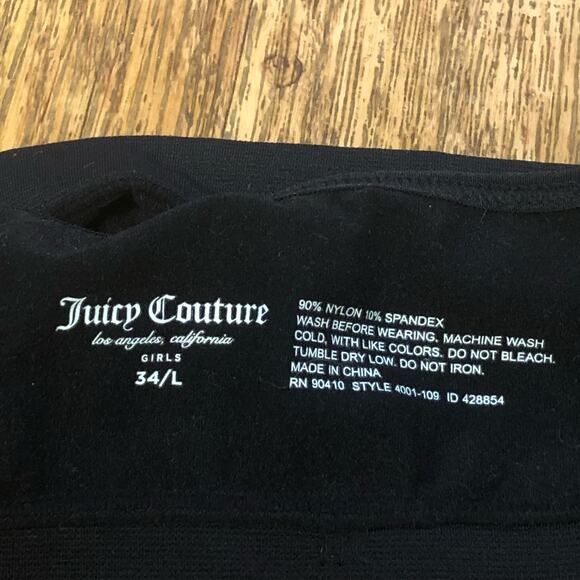 Juicy Couture Black Logo Elasticized Bralette Girls Training Bra Size Large / 34 - Picture 5 of 5